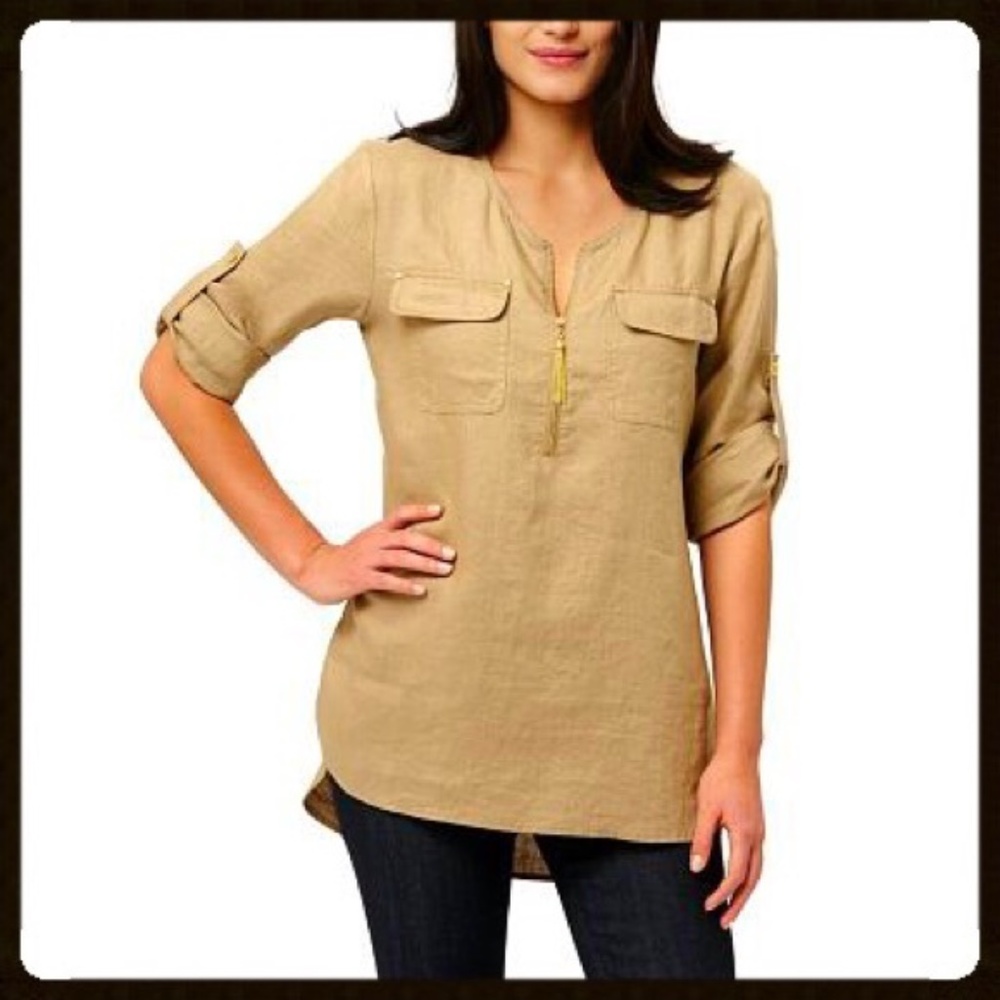 Ellen Tracy 100% Linen tunic